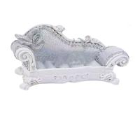 TWTCZOZ Sofá en Miniatura para Casa de Muñecas a Escala 1:12, Ideal para Guardar Pendientes Y Anillos. Medidas: 5,5 X 3 X 2 Pulgadas. Fabricado en Resina Y Te, Respaldo Plateado