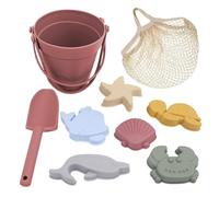 TWTCZOZ Surtido de Juguetes de Playa para Niños Que Incluye Una Pala de Silicona con Temática de Una Práctica Bolsa de Malla de Material Flexible, Ide, Rosa, tal como se describe