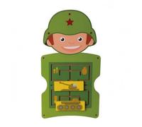 TWTCZOZ Tablero Infantil Educativo Tablero Infantil Tablero Sensorial Juguete de Madera Animal con Elementos Giratorios Adecuado para Coordinación Manual Ambiente Escolar y Hogar, Militar