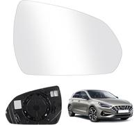 TXBZQKJ Cristal De Retrovisor Lateral para Hyundai I30 Tourer Fastback N 2017-2022, Vidrio De Espejo Retrovisor Izquierda Derecha, Convexo Calentado,Left-Without Blind Spot Assist