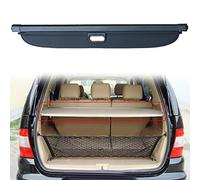 TXBZQKJ Maletero Cubierta de Carga para Mercedes Benz ML350 W163 W164 W166, SUV Bandeja Portaequipajes Retráctil, Persiana Enrollable para Paquete de Maletero, Cuero PU Negro Aleación de Aluminio