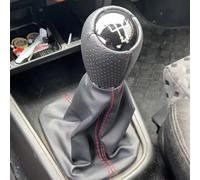 TXBZQKJ Pomo Palanca Cambios Funda Palanca De Cambios para Seat Leon I II TDI Cupra R Sport FR, 5 velocidades mático Negro Funda Saco Cuero Kit,1st Generation Model-5 Speed