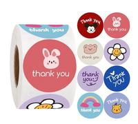 TXDAMAI Pegatinas de Gracias,Thank You Sticker 500 Etiqueta Autoadhesiva de Agradecido Escolares Motivational Stickers para Niños Regalo Fiesta Decoración