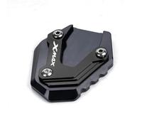 TXDBD Extensión CNC para Pata De Cabra De Motocicleta para Yamaha XMAX300 Xmax 125 250 300 400 (2017-2026) Placa De Soporte(Negro)