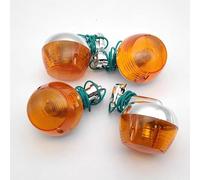 TXDBD Luces Direccionales para Motocicleta para Jialing C50C C70 CD70 ST70 CT90 JH70 70cc, Carcasa Metálica Cromada, Intermitentes. Indicadores De Giro(Ámbar 1,Plástico)