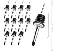 Txeouse 12 Piezas Vertedor de Acero Inoxidable para Botellas Boquilla Anti Goteo Vertedor Se Adapta a Cualquier Botella - para Bebidas Cócteles Aceite Vino