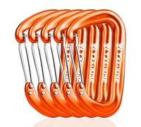 Txeouse Mosqueton, Mosquetones de Servicio Pesado 7075 Aluminio Ultraligero 22G/Pieza 12KN (1200KG) Elección de 5 Colores Ideal en la Vida Cotidiana y al Aire Libre 5 Piezas (Naranja)