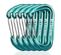 Txeouse Mosqueton, Mosquetones de Servicio Pesado 7075 Aluminio Ultraligero 22G/Pieza 12KN (1200KG) Elección de 5 Colores Ideal en la Vida Cotidiana y al Aire Libre 5 Piezas (Verde)
