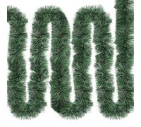 TXErfolg 10M Guirnalda de Navidad Verde Guirnalda de decoración Artificial Ancho Ø 10 cm No Iluminado Guirnalda para Decoraciones De Puertas Ventanas Coronas De Fiesta De Navidad