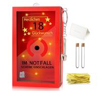 TXErfolg Divertida Caja de Emergencia con Martillo, 18 Cumpleaños Caja Romper en Caso de Emergencia con Guirnalda de Luces y Tubos, Caja de Regalo Personalizada para Dinero, Dulces y Chocolate