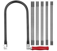 TXErfolg Juego de Sierra de Marquetería con 15 Hojas de Sierra (10T 14T 18T 24T 32T) y Arco para Metal y Madera con Mango, 140mm Sierra de Hoja Cortes Precisos, Sierra Fina para Trabajos en Madera