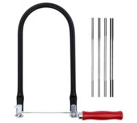 TXErfolg Juego de Sierra de Marquetería con 8 Hojas de Sierra(4#6#8#10#) y Arco para Metal y Madera con Mango, 130mm Sierra de Hoja Cortes Precisos, Sie`rra Fina para Trabajos en Madera