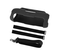 TXEsign Portable Travel Carrying Case with Shoulder Strap and Bike Rod Fixing Strap Silicone Case for Flip 7 Speaker Black