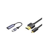 TXJZUQPJ Tarjeta de Captura de vídeo de 1,5 m, transmisión en Vivo, hdmi dedicado a cámara de teléfono móvil USB ms2130, Adecuada for Switch/NS(1080P 30hz Set with Micro HDMI Cable)