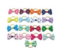 TXLEAPEY 100 Piezas de Cintas for el Pelo Mascotas, 121 Colores, Bonitos Lazos for Perro, Banda elástica Goma for Perros, Pinzas for(Type 2)