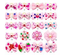 TXLEAPEY 20 Lazos Rosas for el Pelo de Perros pequeños, Bonitos for y Gatos, Bandas Goma for la Cabeza, Accesorios for Mascotas