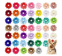 TXLEAPEY 50/100/200 Piezas de Lazos for el Pelo Perros y Gatos con Bandas Goma Flores, Accesorios for Perlas, for for Cachorros, Lazo for moño Superior for Mascotas(100 pcs)