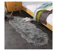 TXLEAPEY Alfombra Peluda Blanca, alfombras de Piel for Dormitorio, mesita Noche, área esponjosa Lavable, Alfombra for Sala Estar, decoración for el Suelo del Cuarto niños(Dark Grey,60x120cm)