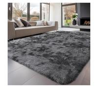 TXLEAPEY Alfombras For Dormitorio, Sala De Estar, Alfombra Mullida, Área Grande, Peluda, Noche Felpa Suave, M(Dark Grey,9x12 Feet)