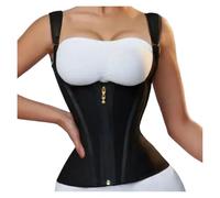 TXLEAPEY Fajas Reductoras Mujer Chaleco Moldeador de Postura de 15 Huesos con Malla elástica y Cierre de Cremallera(Black,XXL)