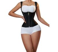 TXLEAPEY Fajas Reductoras Mujer Faja Moldeadora de Cuerpo for Mujer, Chaleco de compresión Doble, corsé de Entrenamiento de Cintura con Cremallera Ajustable y Ganchos.(Black,XXS)