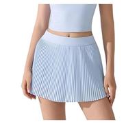TXLEAPEY Falda Corta De Yoga Antibacteriana for Mujer, Falda Pantalón Plisada De Cintura Alta Y Antiexposición for Deportes, Fitness, Correr, Tenis Y Actividades Al Aire Libre(Blue,L)