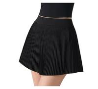 TXLEAPEY Falda Corta De Yoga Antibacteriana for Mujer, Falda Pantalón Plisada De Cintura Alta Y Antiexposición for Deportes, Fitness, Correr, Tenis Y Actividades Al Aire Libre(Black,M)