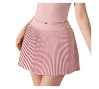 TXLEAPEY Falda Corta De Yoga Antibacteriana for Mujer, Falda Pantalón Plisada De Cintura Alta Y Antiexposición for Deportes, Fitness, Correr, Tenis Y Actividades Al Aire Libre(Grey Pink,XL)