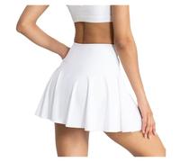 TXLEAPEY Falda De Tenis Plisada for Mujer con Bolsillos Pantalones Cortos Faldas Atléticas Cruzadas De Cintura Alta Gimnasio Faldas De Golf Entrenamiento Deportes(White,M)