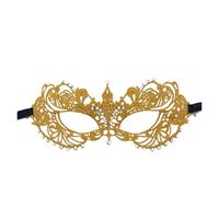 TXLEAPEY Máscara facial de encaje hueca con bola de maquillaje, máscara de princesa con cinta, accesorios for fiesta de graduación, disfraz, máscara for ojos femenina(Brown)
