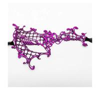 TXLEAPEY Máscara facial de encaje hueca con bola de maquillaje, máscara de princesa con cinta, accesorios for fiesta de graduación, disfraz, máscara for ojos femenina(Dark grey)