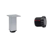 TXLEAPEY Pie de gabinete aleación Aluminio, Patas Soporte for Muebles Ajustables en Altura, rodamiento 50 kg/Unidad, sillas Mesa, Cama, sofá, pies Nivel Cuadrado(Silver 60mm)