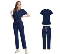 TXLEAPEY Uniformes médicos Bata Uniforme Mujer artículos de enfermería Accesorios de Enfermeras clínica Traje médico salón de Belleza SPA(Orange,XL)