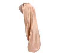 TXQHD 1Pc Silk Hat Curly Hair Oversized Satin Women's Long Barrel Elastic Hairband for Sleeping