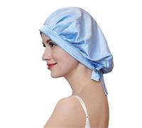 TXQHD 1pc Silk Sleep Cap Woman Night Hat with Adjustable Ribbons Hair Care Bonnet for Sleeping