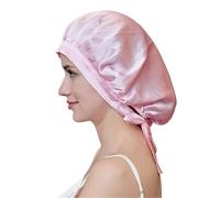 TXQHD 1pc Silk Sleep Cap Woman Night Hat with Adjustable Ribbons Hair Care Bonnet for Sleeping