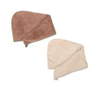 TXQHD 2Pcs Cap Quick Drying Water Absorbent Turban Women Thickened Fleece Hair Wraps Reducing Frizz Breakage for Bath and SPA Use