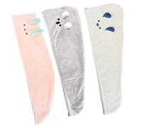 TXQHD 3pcs Microfiber Drying Towel Super Absorbent Shower Turban for Women Soft Bath Hair Wrap and Grey Ear