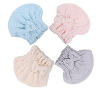 TXQHD 4pcs Soft Towel Wrap Fast Drying Shower Cap Textile Hair Turban for Women