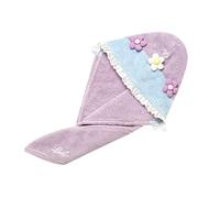 TXQHD Absorbent Coral Fleece Drying Cap with Cute Flower Women Quick Dry Turban Wet Hair Lightweight Portable Head Towel for Travel