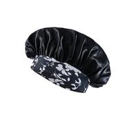 TXQHD Women's Bonnet Flower Printed Hair with Wide Edge Elastic Silk Smooth Satin Face Daily Home Sleep Hat for Sleeping
