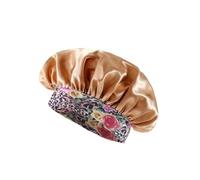 TXQHD Women's Bonnet Flower Printed Hair with Wide Edge Elastic Silk Smooth Satin Face Daily Home Sleep Hat for Sleeping