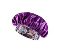 TXQHD Women's Bonnet Flower Printed Hair with Wide Edge Elastic Silk Smooth Satin Face Daily Home Sleep Hat for Sleeping