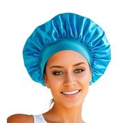 TXQHD Women's Satin Solid Wide-Brimmed Hat Unisex Head Wrap Elastic Band Cap Hair Care Bonnet for Sleeping