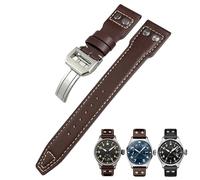 TXQHDHX 22mm Rivets Genuine Leather Watchband Fit For Watch IW3777 Calfskin Leather Strap