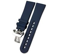 TXQHDHX 23mm Fluorous Rubber soft Watch band Replacement for Fifty Fathoms 5000 5015 Black Strap Watch Bracelets