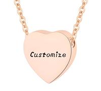 TXQHDHX Customize Urn Necklaces - Heart Cremation Urn Necklace for Ashes for Women Men Personalized Pendant Engraved Names Jewelry