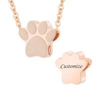 TXQHDHX Customize Urn Necklaces - Pet Cremation Jewelry for Ashes Pendant Pet Urns For Dogs/Cats Ashes Pendant Paw Print Urn Necklace Personalized Engraved Names Jewelry