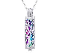 TXQHDHX Cylinder Cremation Jewelry Tree of Life Urn Ashes Necklace for Women Men Vial Urn Necklaces for Ashes Loved One Memorial Jewelry