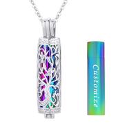 TXQHDHX Cylinder Cremation Jewelry Tree of Life Urn Ashes Necklace for Women Men Vial Urn Necklaces for Ashes Loved One Memorial Jewelry